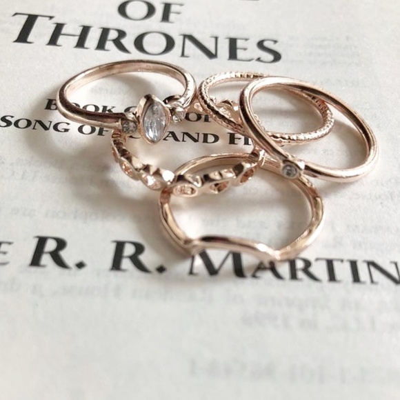 ALQUIMIA Jewelry - 3/35$ ROSE GOLD GOOD VIBES MIDI RING SET